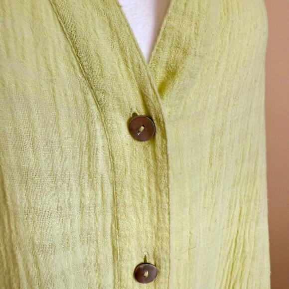 Soft Surroundings Linen Blend Tunic Top Medium Gauzy V Neck 3/4 Sleeve EUC - Picture 3 of 7